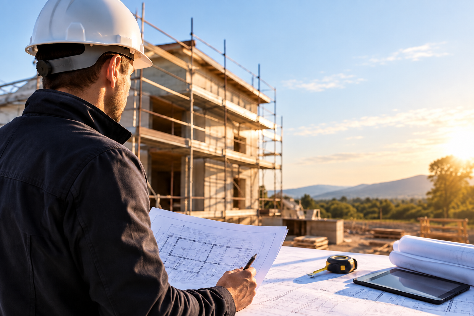 Direzione lavori in un cantiere edile